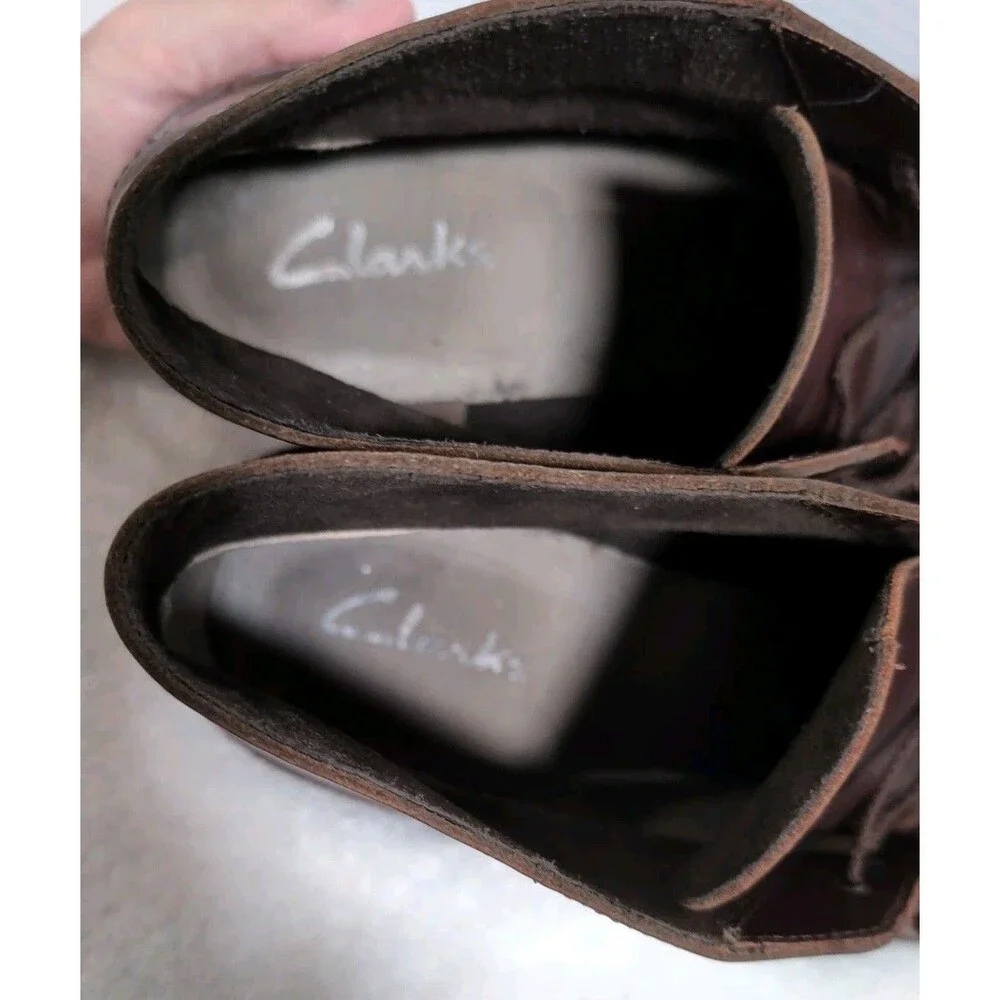 CLARKS BUSHACRE  GENUINE LEATHER CHUKKA BOOTS BROWN MEN'S SIZE 12 VGC